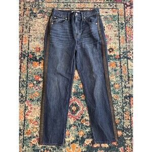 Madewell‎ The Perfect Vintage Blue Jeans In Metallic Tuxedo Stripe Size 28